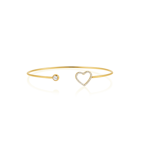 LUCY Armring Hjerte Gullfarget Stål