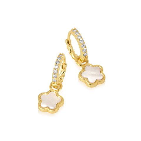 Øreringer Blomst 925 Forgylt Sølv