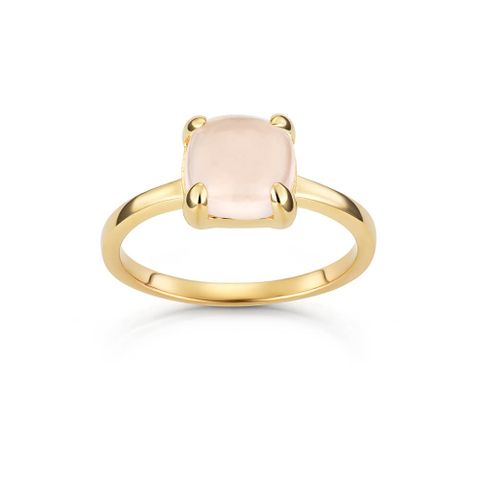 Ring 925 Forgylt Sølv Rosenkvarts