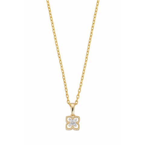 Diamantsmykke 585 Gult Gull 0,06 ct