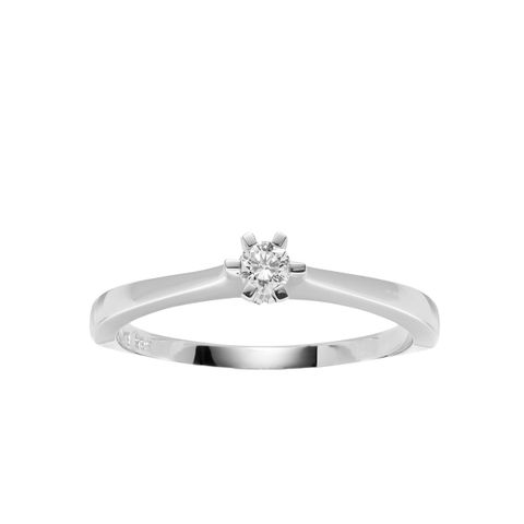Helene Diamantring 585 Hvitt Gull 0,10 ct.