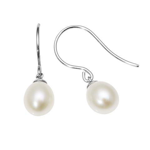 Øredobber Ferskvannsperle 585 Hvitt Gull