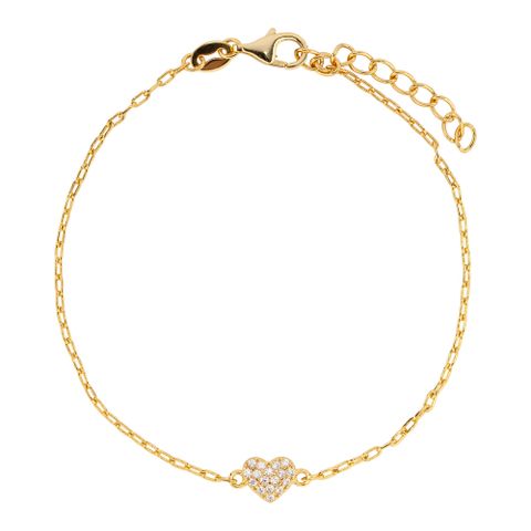 Armbånd Hjerte 925 Forgylt Sølv