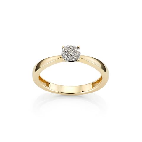 Diamantring 375 Gult Gull 0,11 ct
