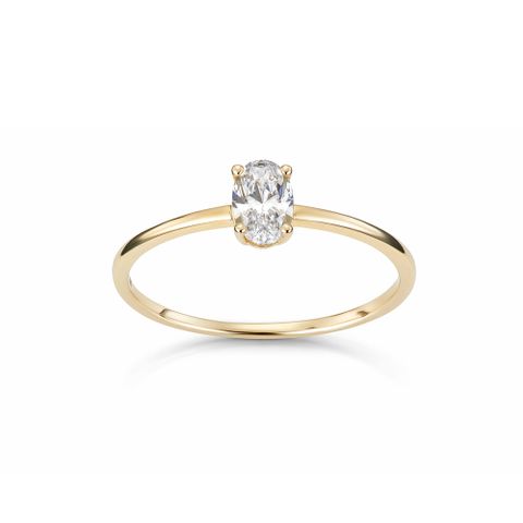 Ring Oval 375 Gult Gull