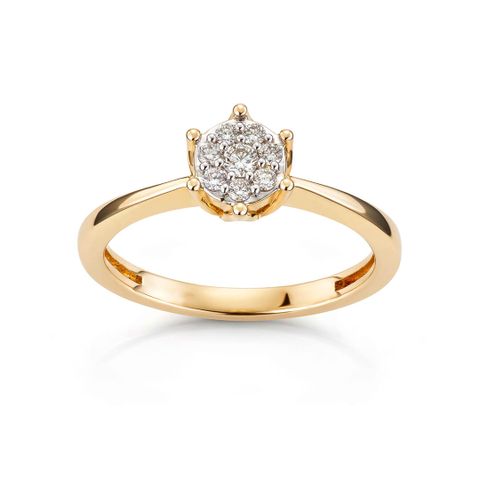 VICTORIA Diamantring 375 Gult Gull 0,14 ct