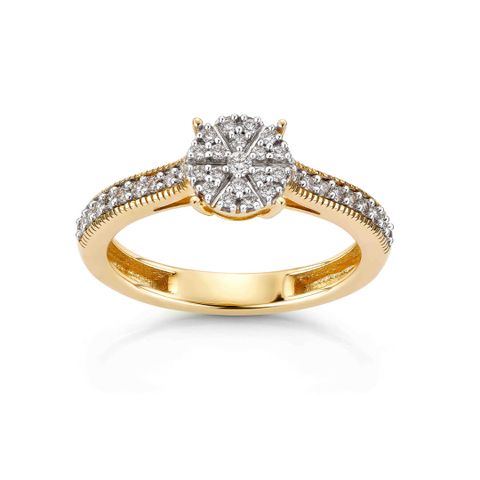 KARIN Diamantring 375 Gult Gull 0,25 ct