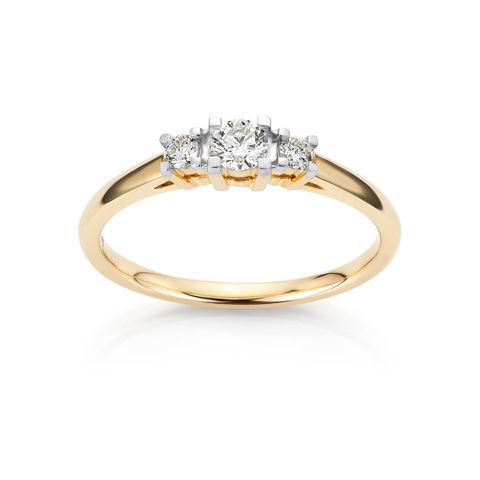 Diamantring 585 Gult Gull 0,25 ct