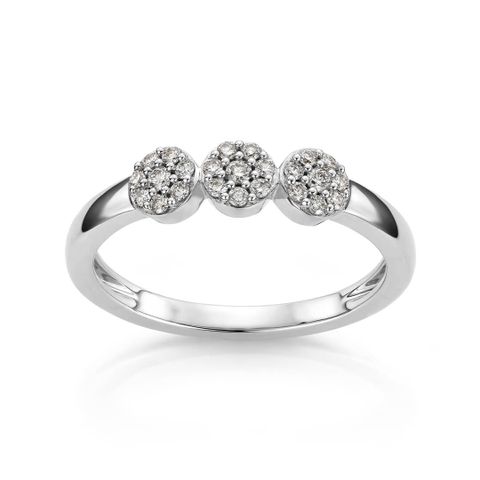 MARY Diamantring 375 Hvitt Gull 0,196 ct