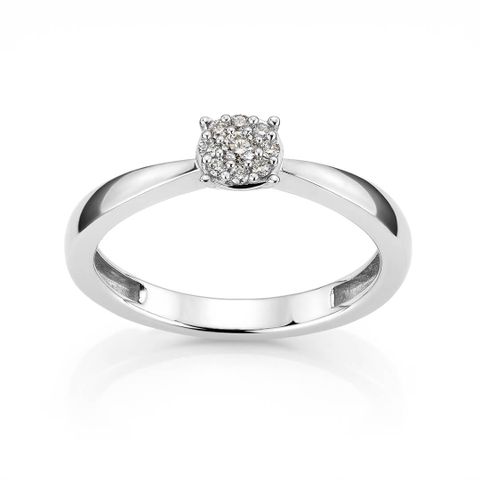 DIANA Diamantring 375 Hvitt Gull 0,11 ct