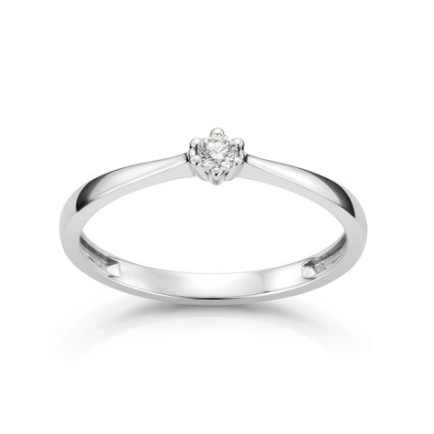 Aurora Diamantring 585 Hvitt Gull 0,07 ct.