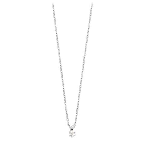 Aurora Diamantsmykke 585 Hvitt Gull 0,10 ct