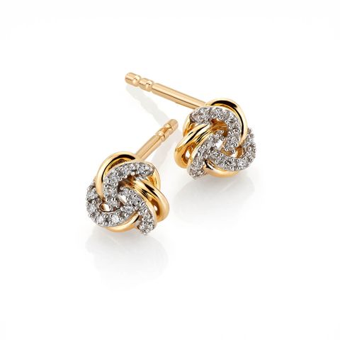 Diamantøredobber 585 Gult Gull 0,05 ct