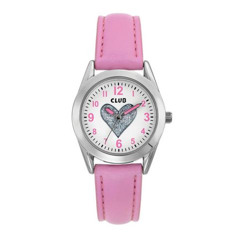 Barneklokke Hjerte Rosa 27 mm