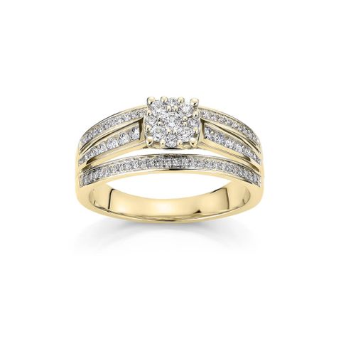 Diamantring 585 Gult Gull 0,50 ct