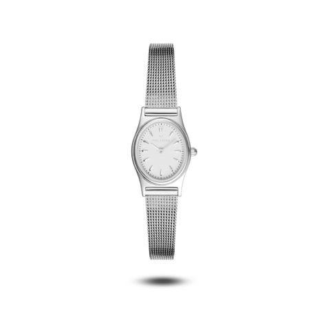 Retro Mesh Silver Watch 19 cm