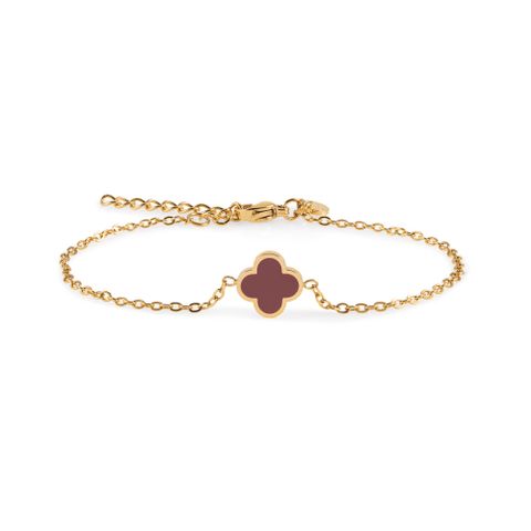 Merete armbånd gullfarget stål burgunder