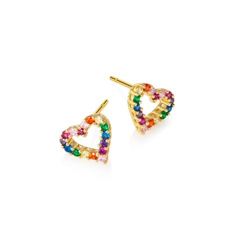 Øredobber Hjerte 925 Forgylt Sølv