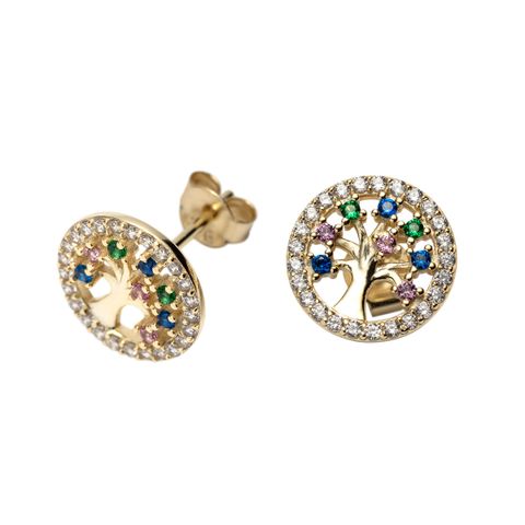 Øredobber Livets Tre 925 Forgylt Sølv