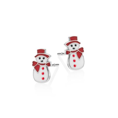 Øredobber snømann 925 sølv