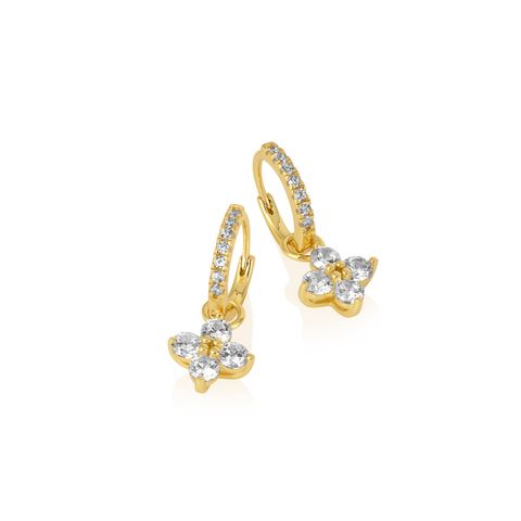 Øreringer blomst 925 forgylt sølv