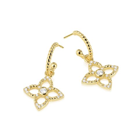 Øreringer Blomst 925 Forgylt Sølv