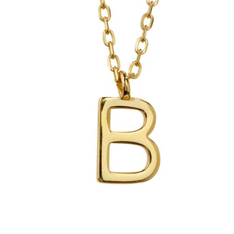 Bokstavsmykke 925 Forgylt Sølv