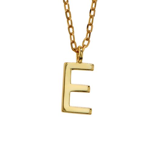 Bokstavsmykke 925 Forgylt Sølv