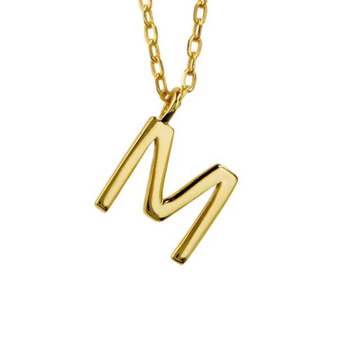 Bokstavsmykke 925 Forgylt Sølv