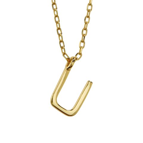 Bokstavsmykke 925 Forgylt Sølv