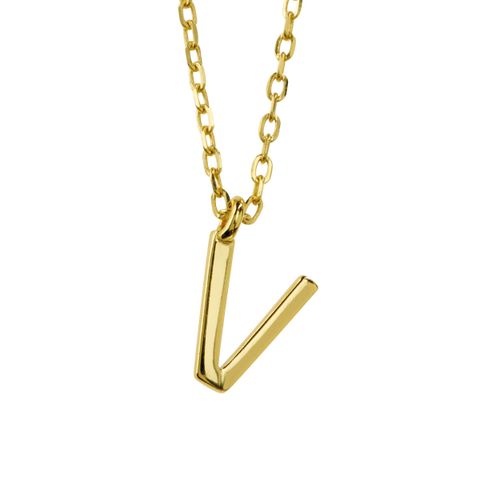 Bokstavsmykke 925 Forgylt Sølv