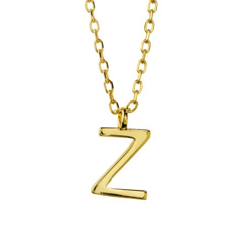 Bokstavsmykke 925 Forgylt Sølv