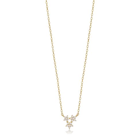 Halssmykke Stjerner 925 Forgylt Sølv