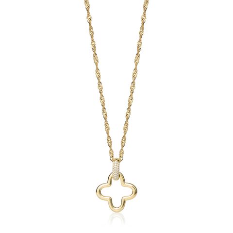 Halssmykke Kløver 925 Forgylt Sølv