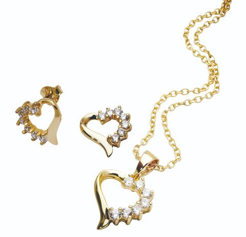 Smykkesett 925 Forgylt Sølv