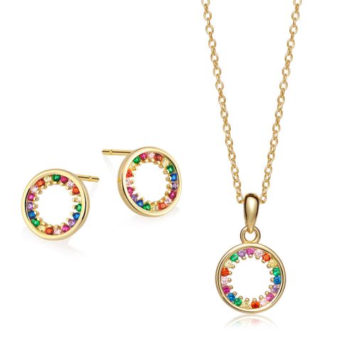 Smykkesett 925 Forgylt Sølv