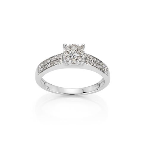 ASTRID Diamantring 375 Hvitt Gull 0,30 ct.