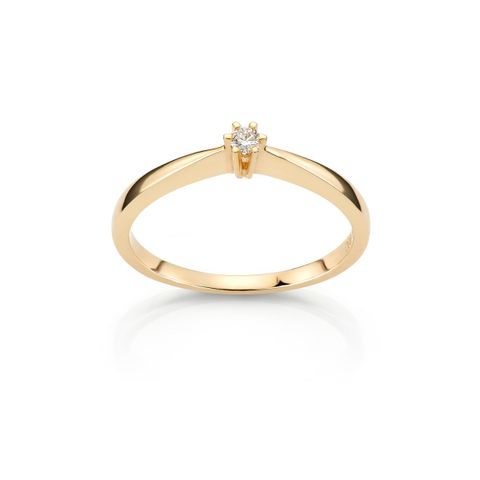 Diamantring 585 Gult Gull 0,05 ct