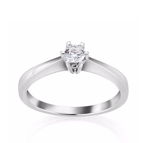 Helene Diamantring 585 Hvitt Gull 0,15 ct.