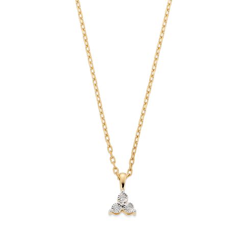Diamantsmykke 375 Gult Gull 0,02 ct