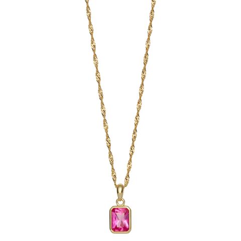 Halssmykke 925 Forgylt Sølv Rosa