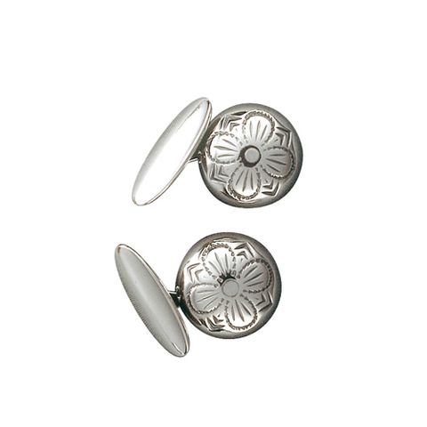 Mansjettknapp Trønderbunad 830 Oksidert Sølv 16 mm