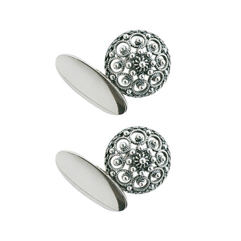 Mansjettknapper 16 mm 830 Oksidert Sølv