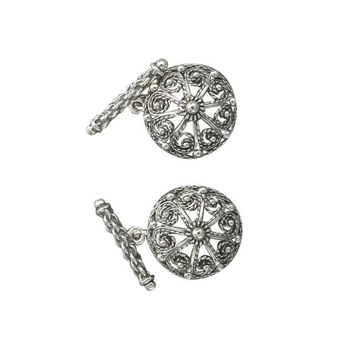 Mansjettknapper Telemark 830 Oksidert Sølv 19 mm