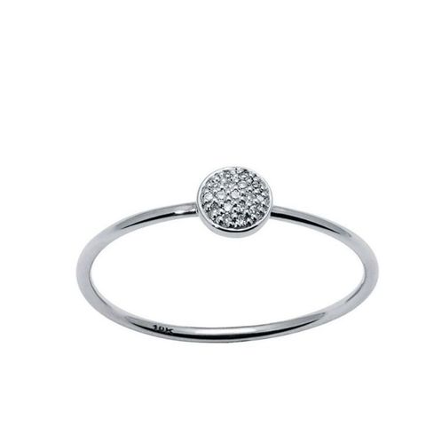 Diamantring Sirkel 375 Hvitt Gull 0,0015 ct.