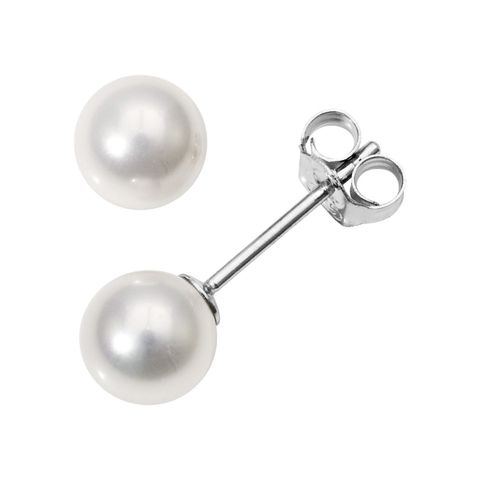 Øredobber Perle 925 Sølv 6 mm