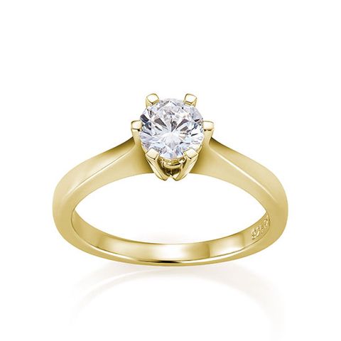 Helene Diamantring 585 Gult Gull 0,70 ct.