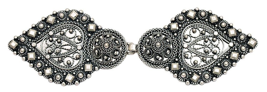 spenne, jakke, oksidert